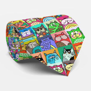 Adorable Doodle Pet Cat Community Tie