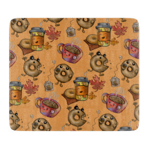 Adorable Doughnuts and Tea  Cutting Board