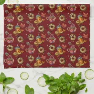 Adorable Doughnuts and Tea Kitchen Towel