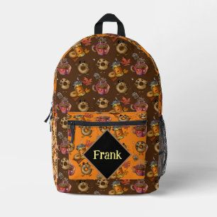 Adorable Doughnuts and Tea Printed Backpack