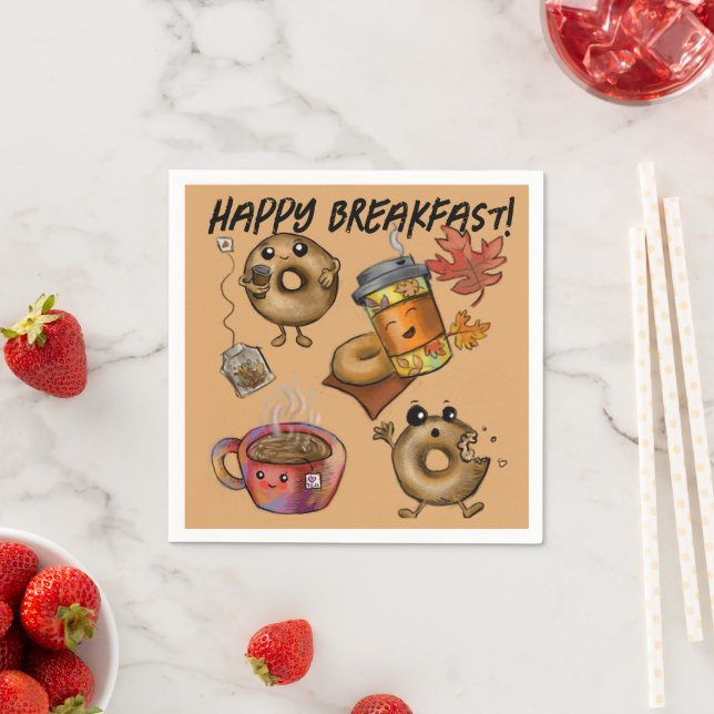 Adorable Doughnuts Coffee & Tea Napkin (Insitu)