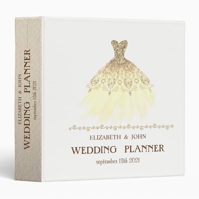 Adorable Dress  Personalized Bridal Planner 3 Ring Binder (Front/Spine)