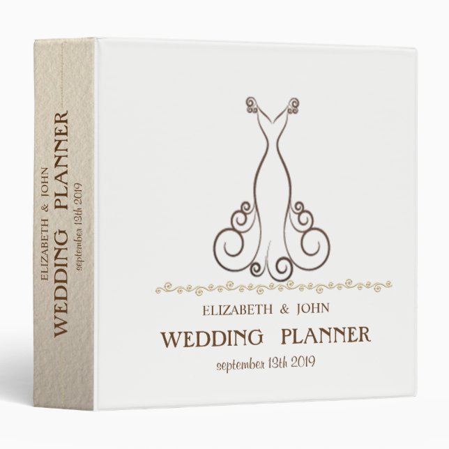 Adorable Dress  Personalized Bridal Planner Binder (Front/Spine)