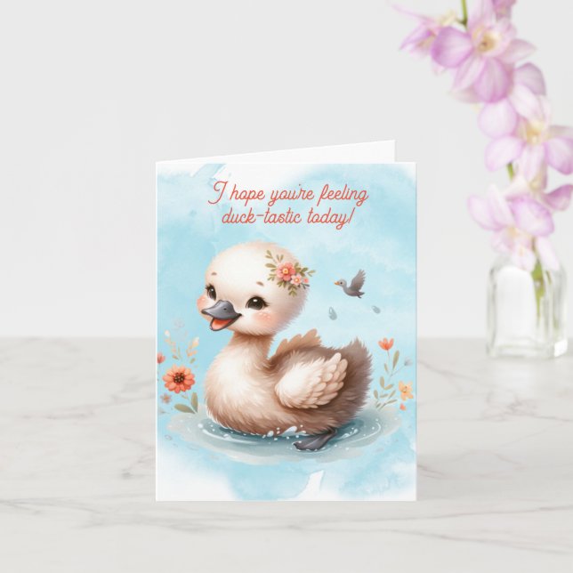 Adorable Duck Card (Orchid)
