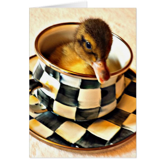 Adorable Duckling In Tea Cup (Front)