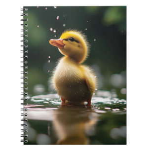 "Adorable Duckling in the Rain Notebook