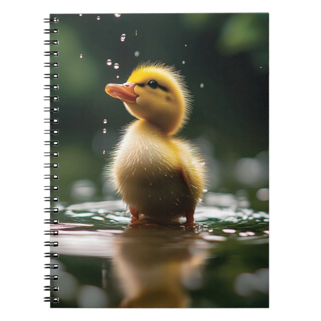 "Adorable Duckling in the Rain  Notebook (Front)