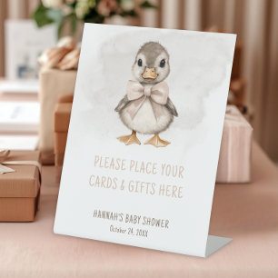 Adorable Duckling Waddle It Be Baby Shower Gift Pedestal Sign
