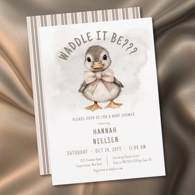Adorable Duckling Waddle It Be Baby Shower Invitation (Adorable Duckling Waddle It Be Baby Shower Invitation)