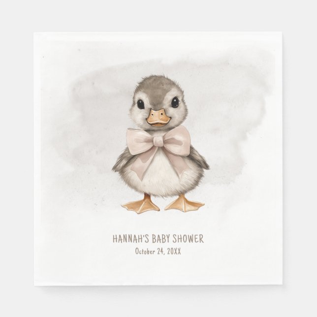 Adorable Duckling Waddle It Be Baby Shower Napkin (Front)