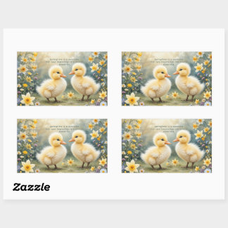 Adorable Ducklings in Spring Daffodils   Sticker