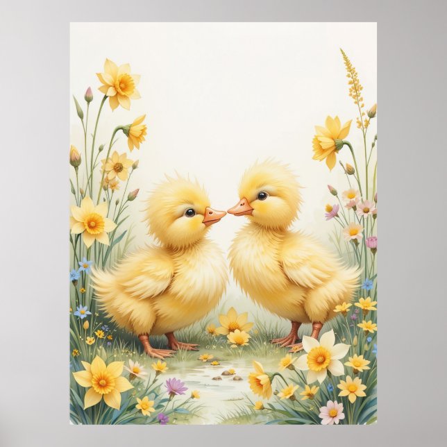 Adorable Ducklings Spring Wall Decor (Front)