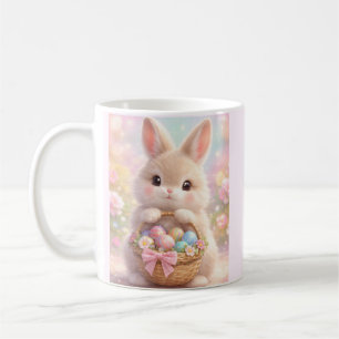 Adorable Easter Bunny with Colourful Basket of Egg Coffee Mug