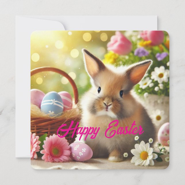 Adorable Easter Holiday Card Pastel Spring  (Front)