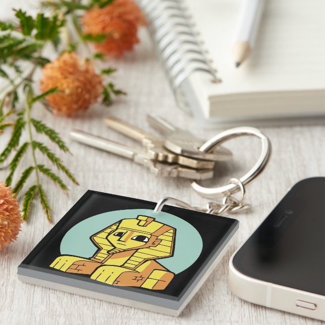 Adorable Egyptian Great Sphinx Keychain (Front Right)