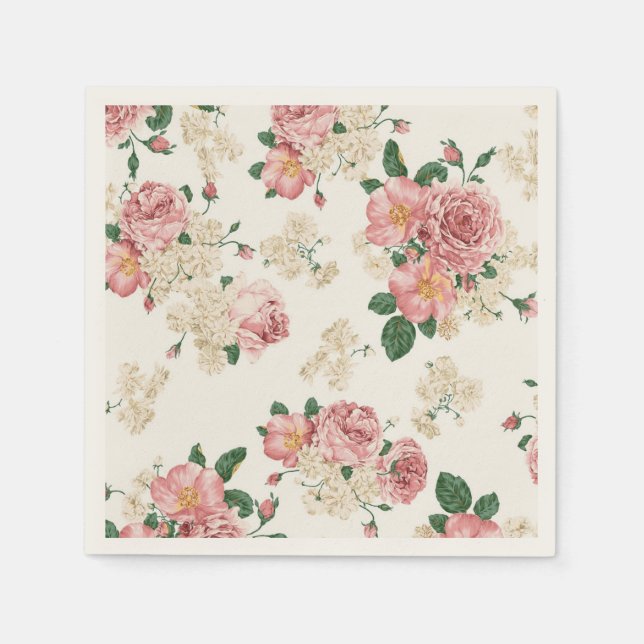 Adorable Elegant Dress,Floral Pattern-Personalized Napkin (Front)