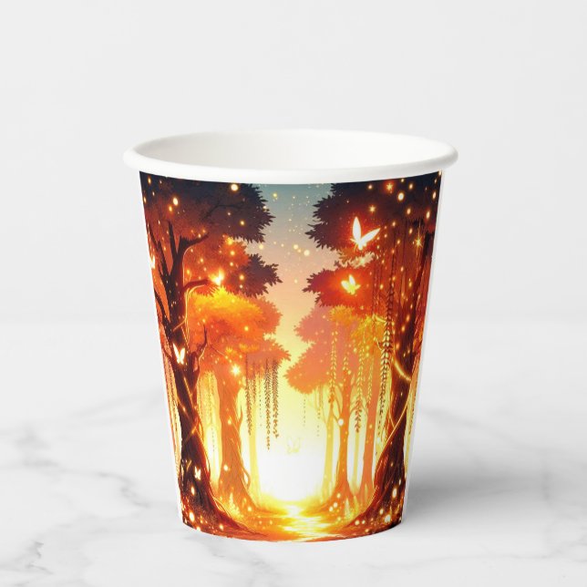 Adorable Elegant Enchanted Forest Baby Shower  Paper Cups (Front)