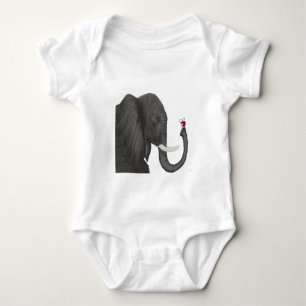 Adorable Elephant and Cute Ladybug Baby Bodysuit