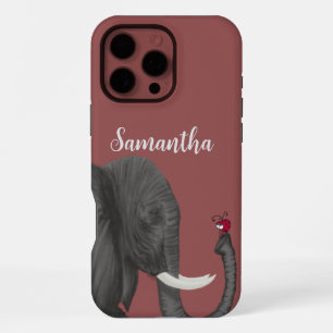 Adorable Elephant and Cute Ladybug iPhone 16 Pro Max Case