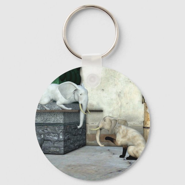 Adorable Elephant Cats Keychain (Front)