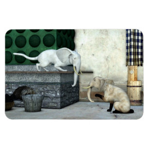 Adorable Elephant Cats Magnet