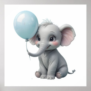 Adorable Elephant Print for Baby Nursery