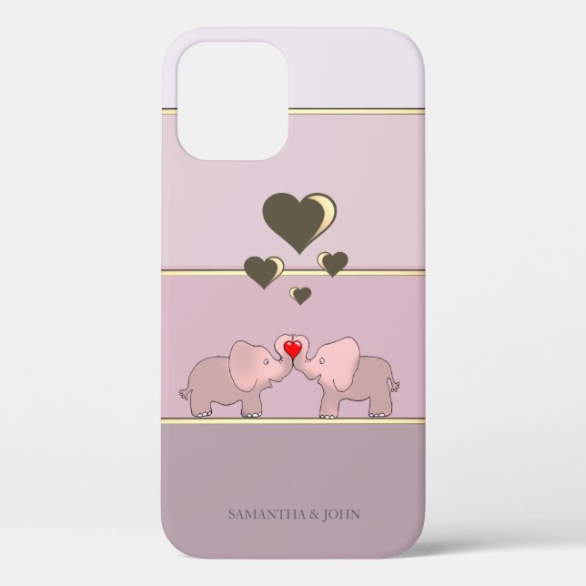 Adorable Elephants In Love Case-Mate iPhone Case (Back)