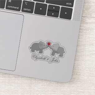 Adorable Elephants In Love - Personalized