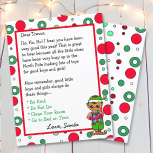 Adorable Elf Personalized Letter from Santa