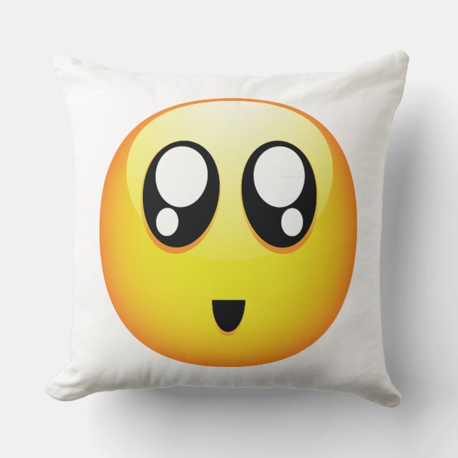 Adorable Emoticon Throw Pillow (Front)