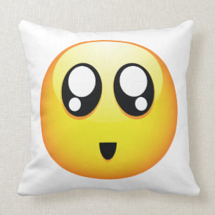 Adorable Emoticon Throw Pillow