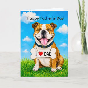 ADORABLE ENGLISH BULLDOG FATHER'S DAY CARD