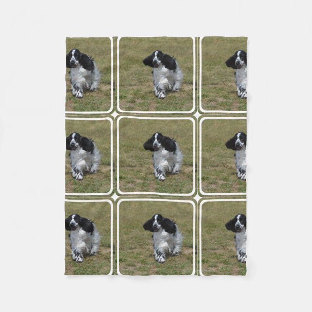 Adorable English Cocker Spaniel Fleece Blanket (Front)