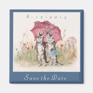 Adorable Enregistrer la date Magnet - Vintage Cat 