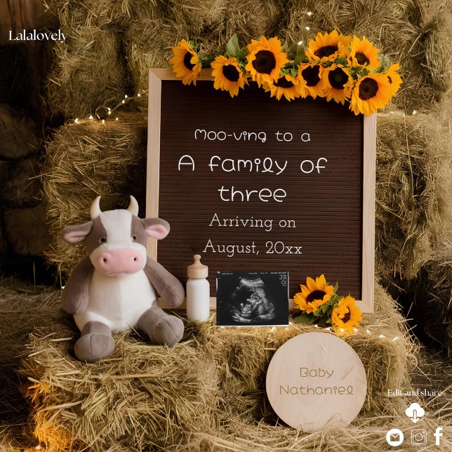 Adorable faire-part de grossesse à la campagne (Créateur téléchargé)