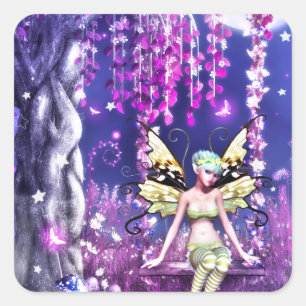 Adorable Fairy Square Sticker