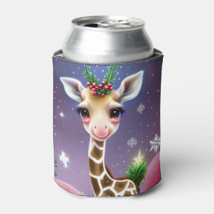 Adorable Fantasy Baby Giraffe with Holly  Can Cooler