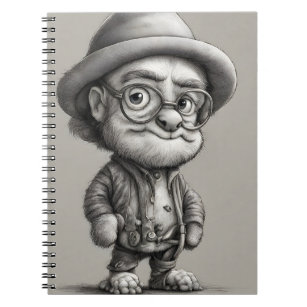 Adorable Fantasy Creature Wearing a Jacket and Hat Notebook