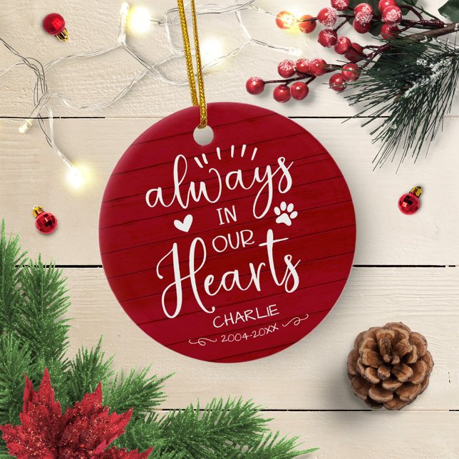Adorable Farmhouse Calligraphy Pet Memorial Photo Ceramic Ornament (Creator Uploaded)