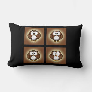 Adorable Fat Brown Owl Throw Pillow