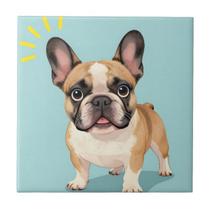 Adorable Fawn French Bulldog Puppy Tile