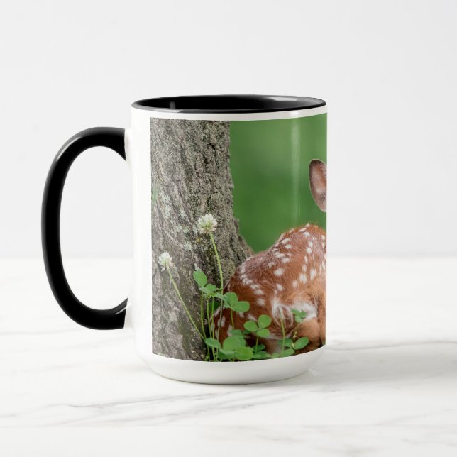 Adorable Fawn laying under a tree Mug (Left)