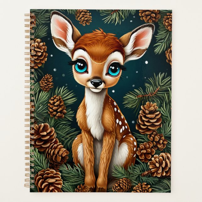 Adorable Fawn Surrounded by Pinecones Planner (Front)
