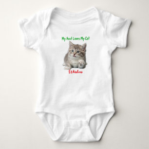 Adorable Feline Fan: Personalized Cat Photo Baby Bodysuit