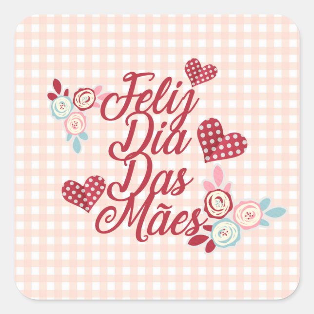 Adorable Feliz Dia Das Mães | Sticker (Front)