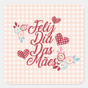 Adorable Feliz Dia Das Mães   Sticker