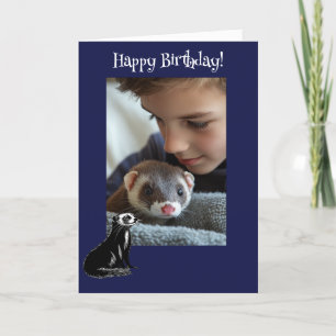 Adorable Ferret Fun Photo Birthday Card