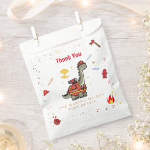 Adorable Firefighter Dino birthday Favour Bag