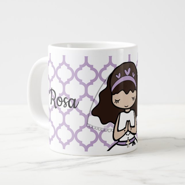 Adorable First Holy Communion little girl mug (Front Left)