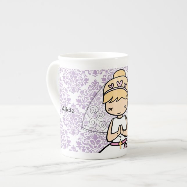 Adorable First Holy Communion little girl mug (Front Left)